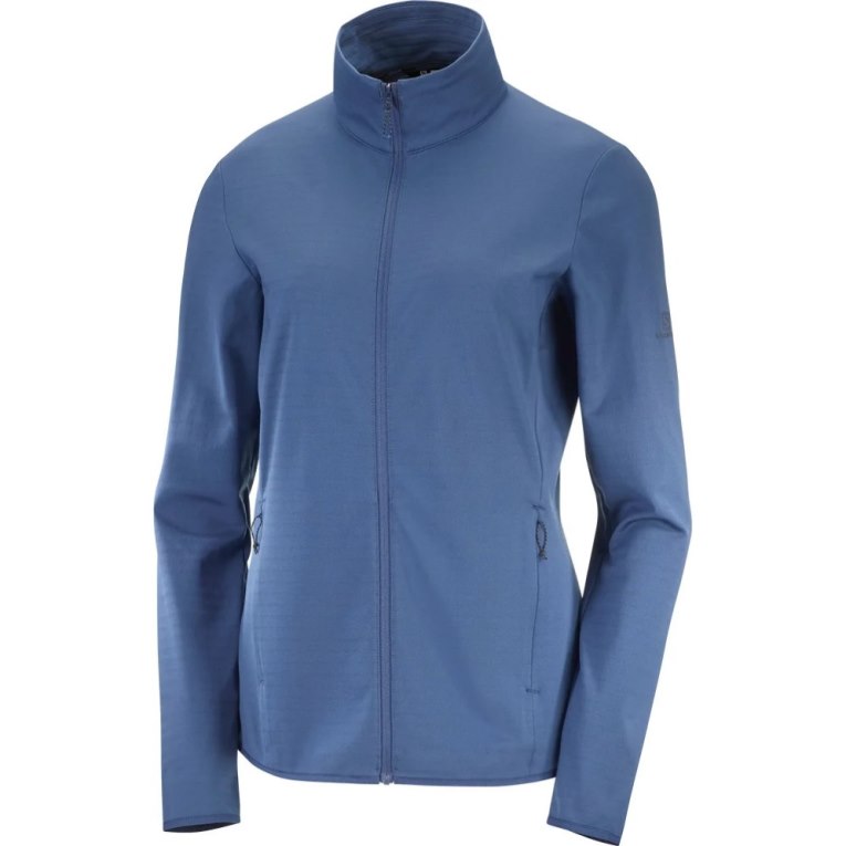 Navy Salomon Essential Lightwarm Full Zip Women's Jackets | IE VA4318